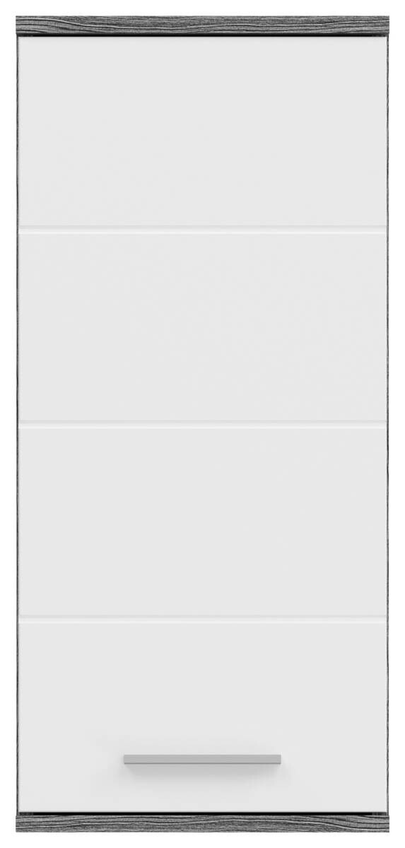 Badezimmer-Set BLAKE Rauchsilber Nachbildung weiß Hochglanz B/H/T: ca. 114x191x34 cm