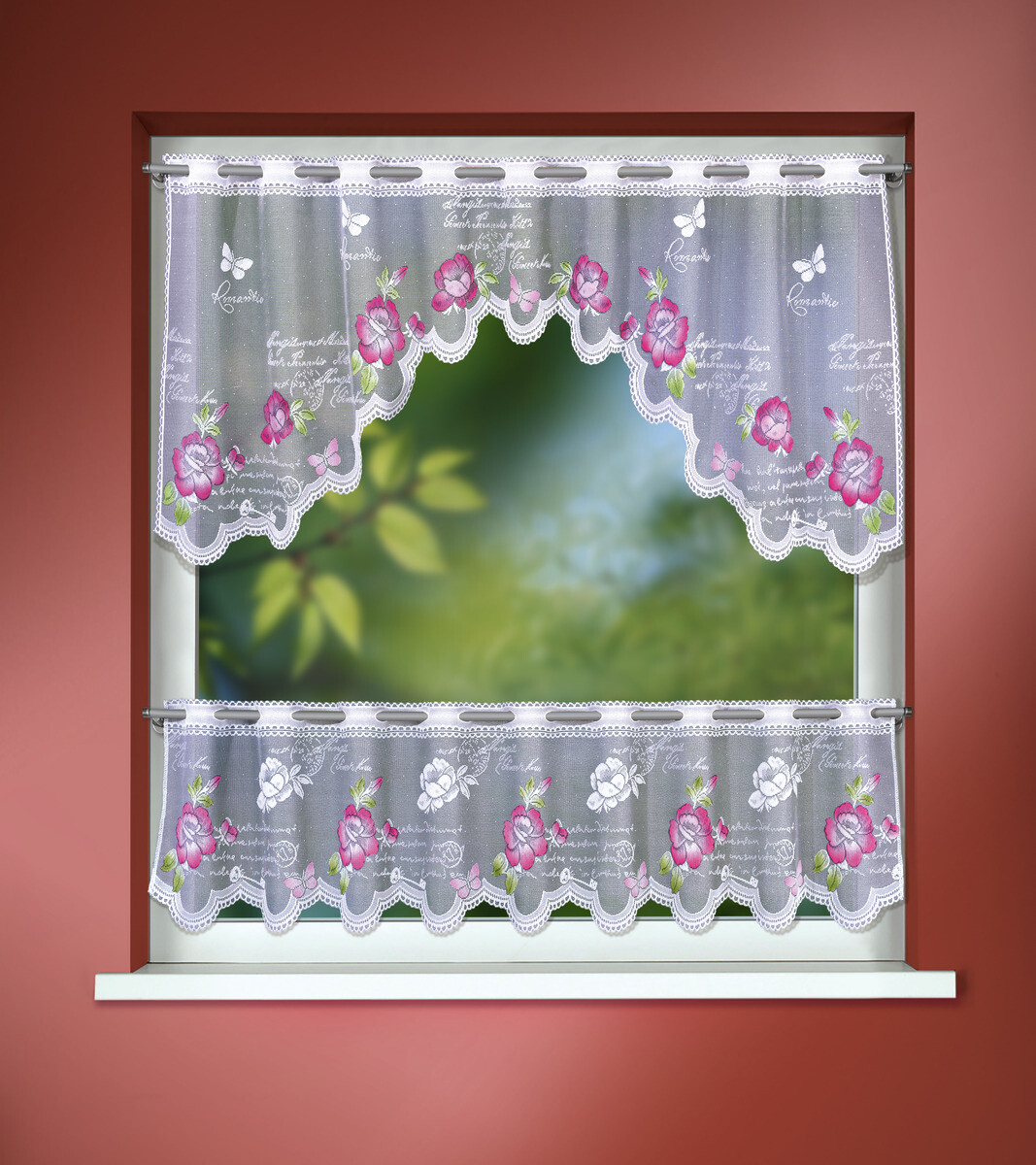 POCOline Scheibengardine Amrum bunt B/L: ca. 50x140 cm