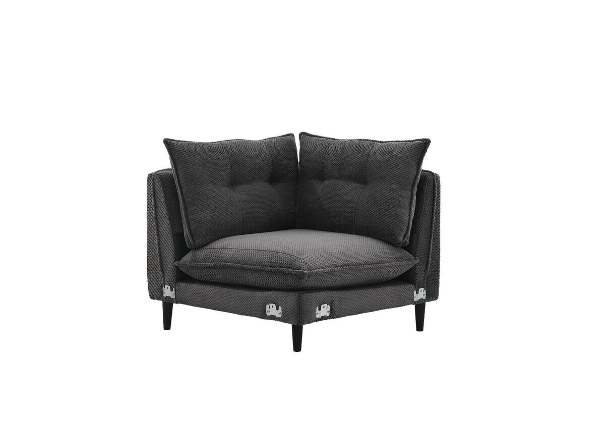 Ecksofa grau Webstoff B/H/T: ca. 288x88x168 cm