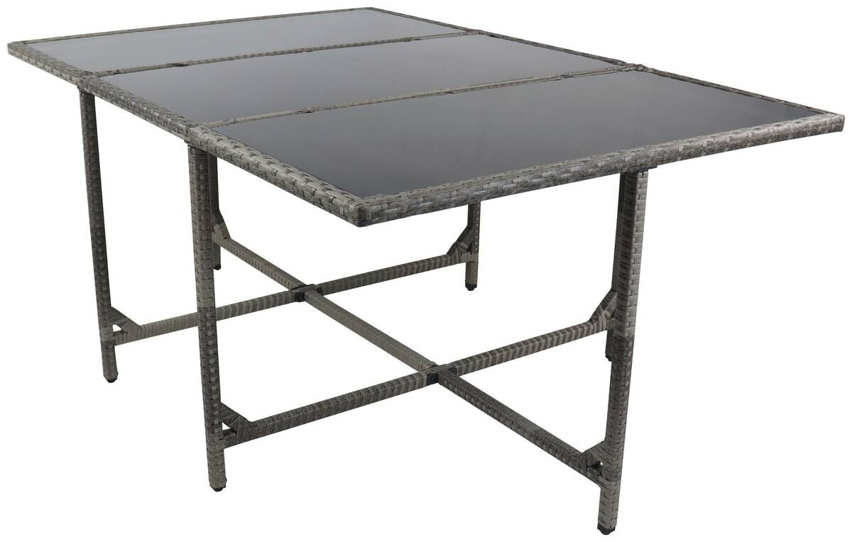 VCM Gartentisch Raloso grau Rattan B/H/L: ca. 170x74x110 cm