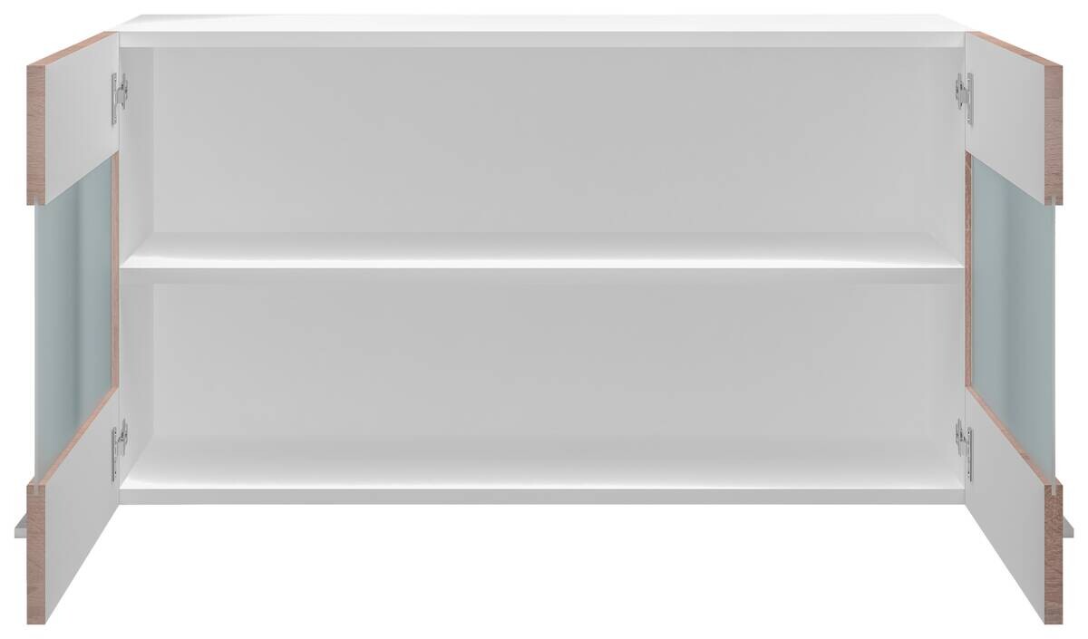 Glashängeschrank Samoa weiß Eiche Nachbildung B/H/T: ca. 100x54,8x32 cm