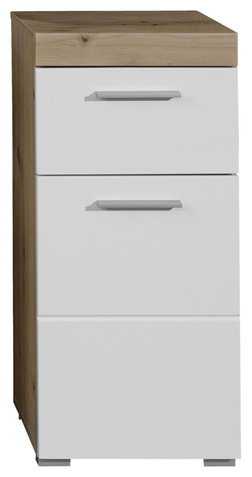 Stauraumelement Amanda weiß Hochglanz Asteiche Nachbildung B/H/T: ca. 37x79x31 cm Stauraumelement Amanda weiß Hochglanz Asteiche Nachbildung B/H/T: ca. 37x79x31 cm