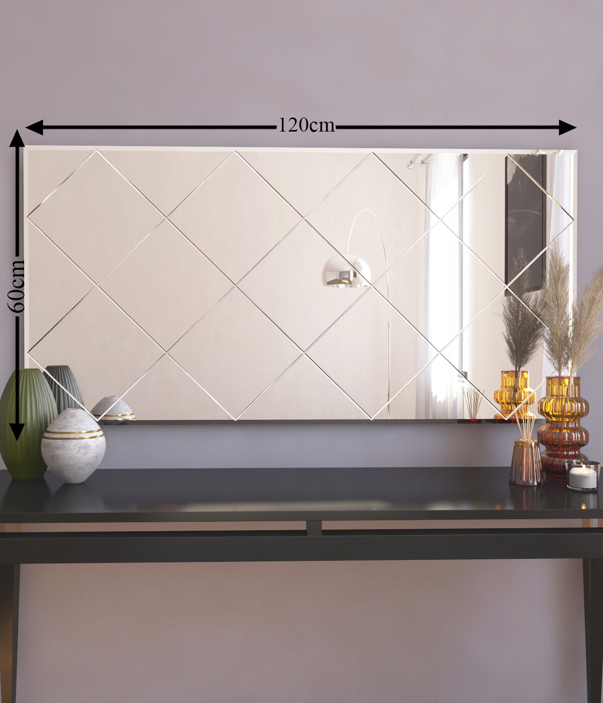 moebel17 Wandspiegel Mofo transparent Glas B/H/T: ca. 120x60x2,2 cm