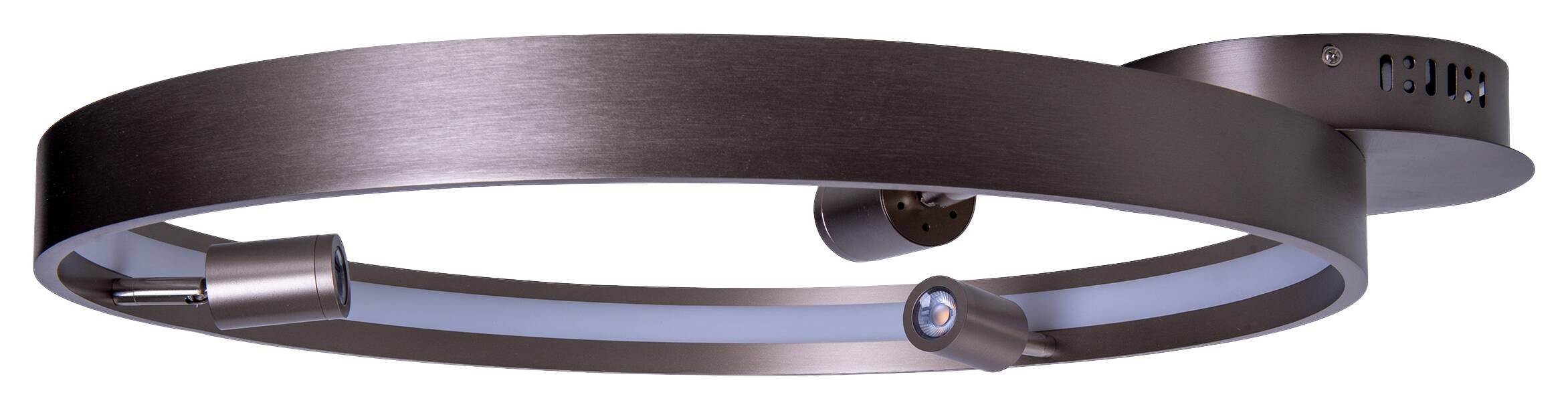 Näve Leuchten Deckenleuchte 1393750 stahlfarbig Metall Kunststoff B/H/T: ca. 58x9x65 cm null 4 Brennstellen