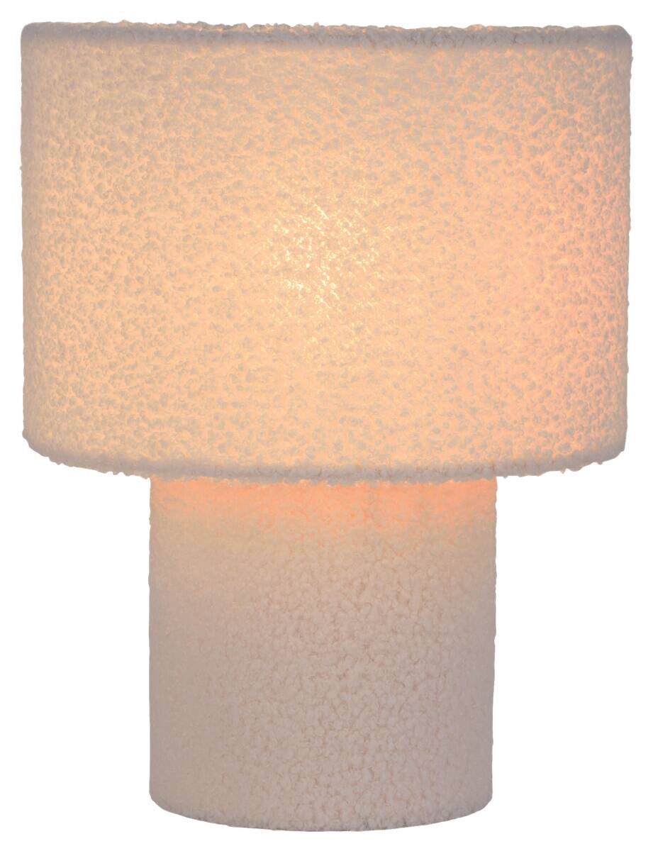 Näve Leuchten Tischleuchte weiß Textil Metall B/H/T/D: ca. 23x31x23x23 cm E27 1 Brennstellen