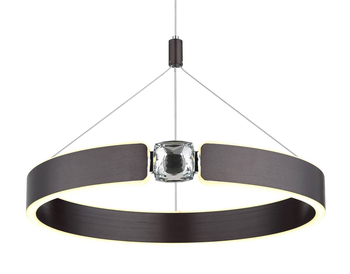 GLOBO LED-Pendelleuchte bronze Opal Metall Acryl H/L: ca. 125x40 cm