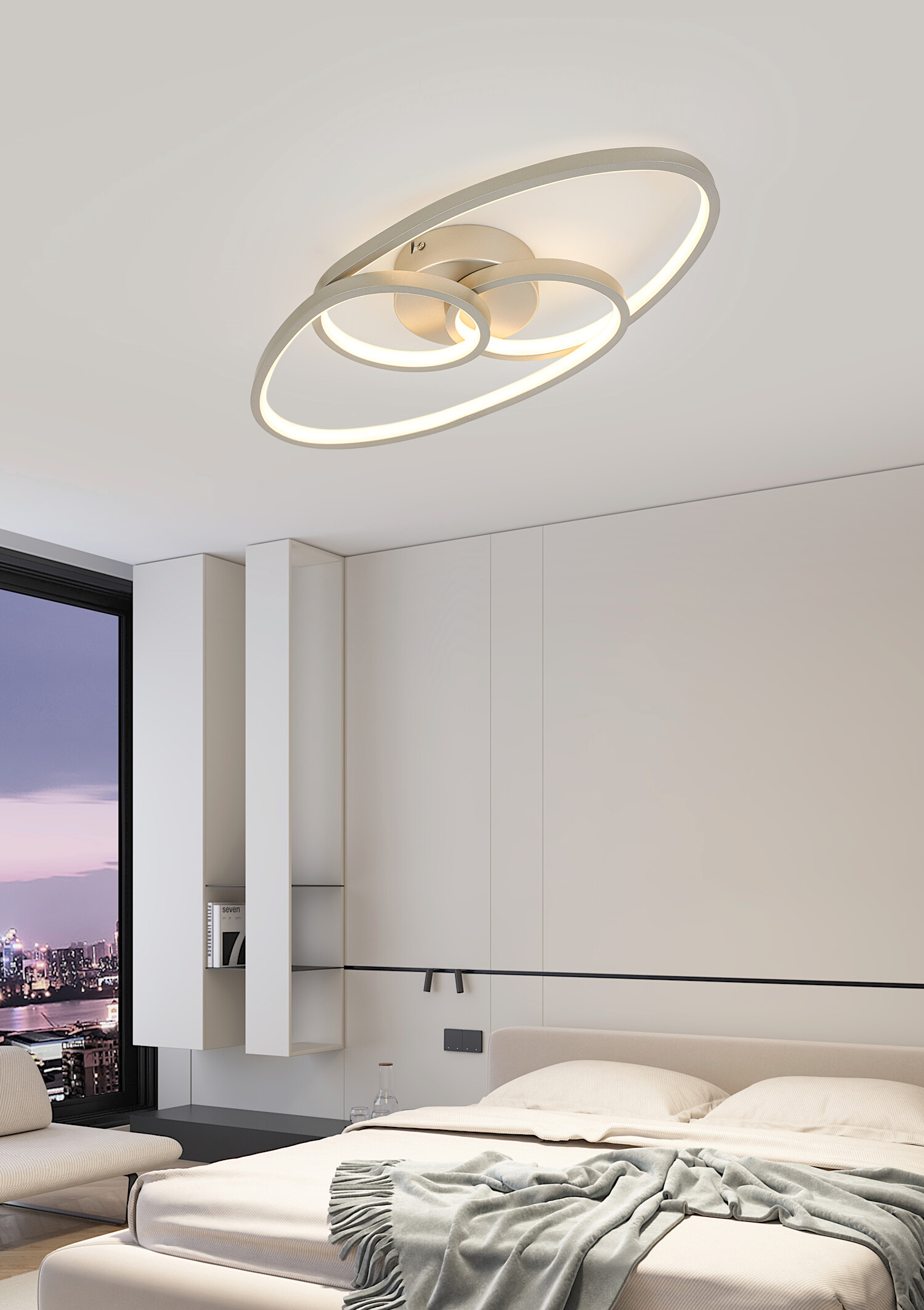 Nolo LED-Deckenleuchte Dual champagner Metall B/H/L: ca. 21x8x45 cm