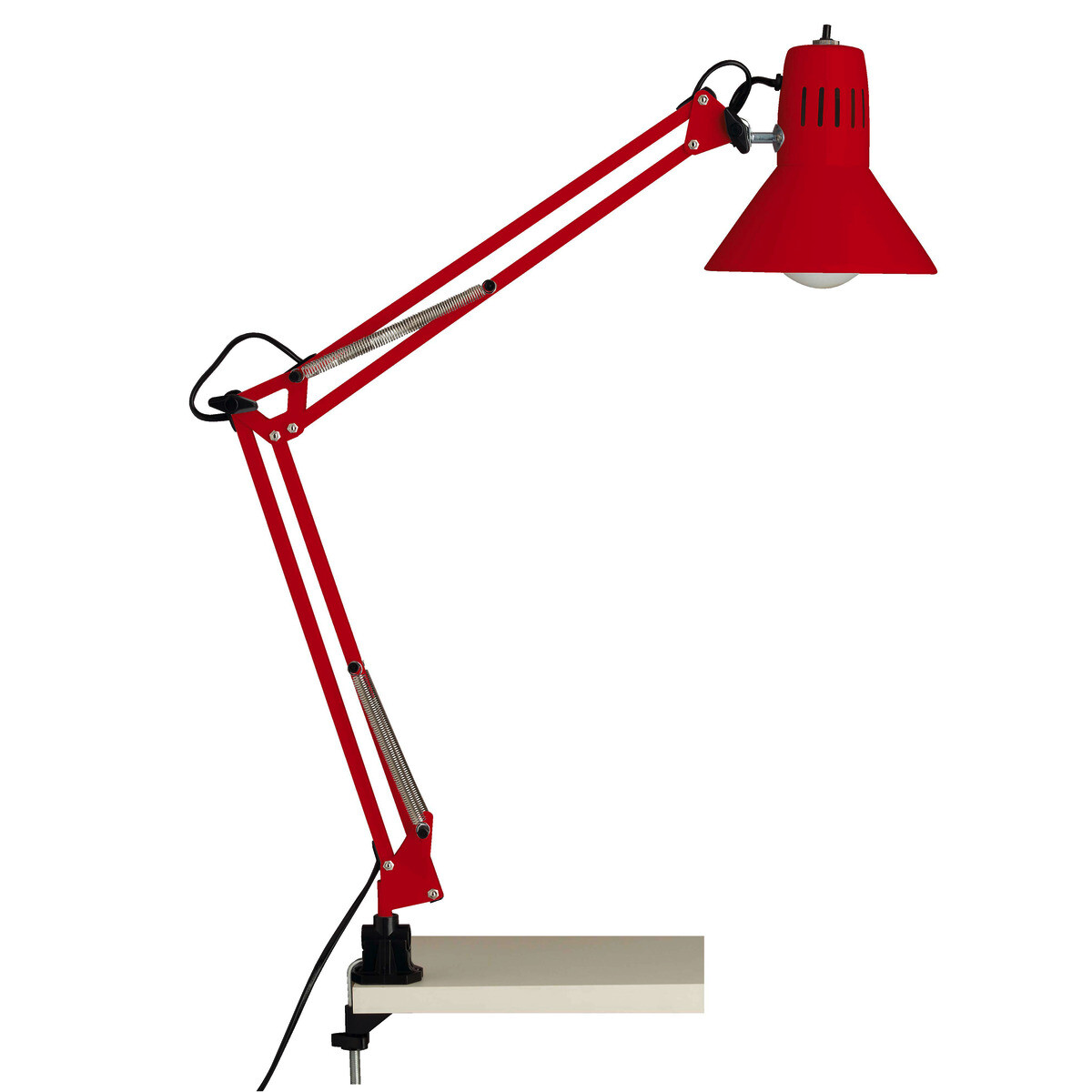 Brilliant Klemmleuchte Hobby 10802/01 rot Metall H/T/D: ca. 70x65x17 cm E27 1 Brennstellen