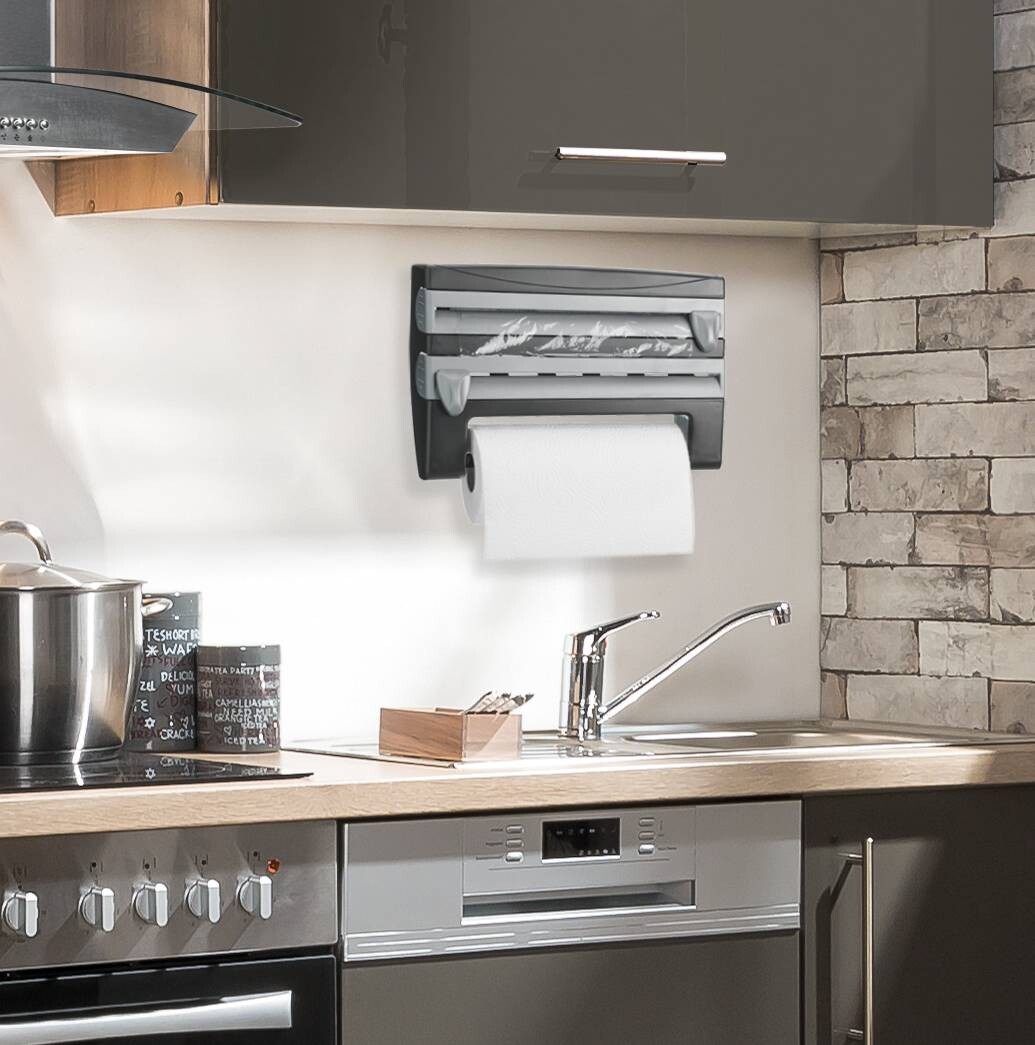 POCOline Küchenrollenhalter schwarz Kunststoff B/H/L: ca. 25x10x39 cm