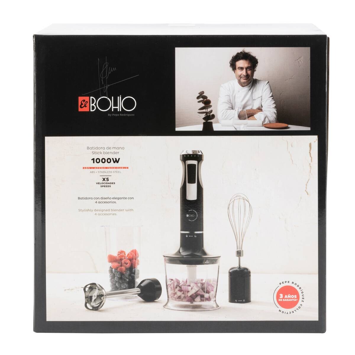 BERGNER Stabmixerset schwarz silber Edelstahl