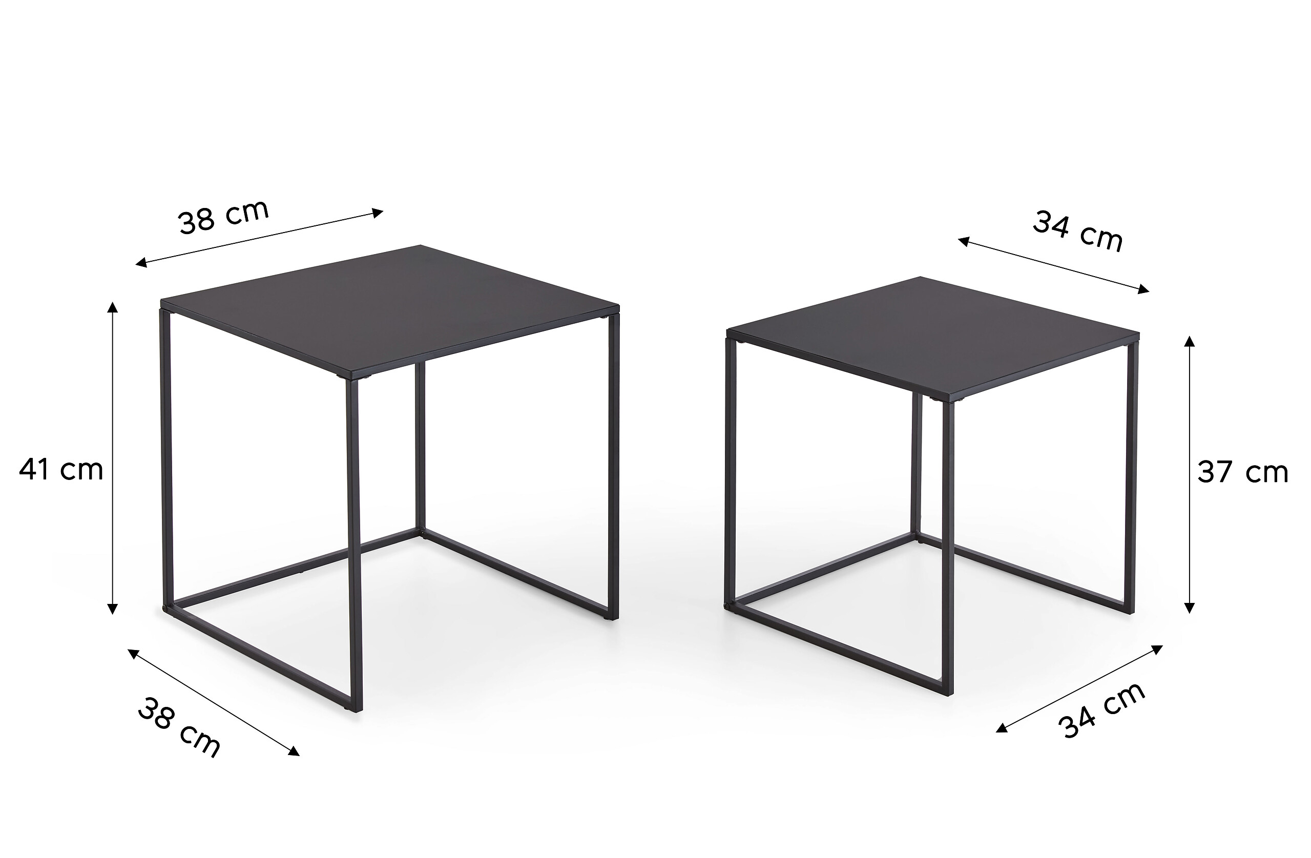 xonox.home Couchtisch 2er Set schwarz B/H/T: ca. 38x41x38 cm