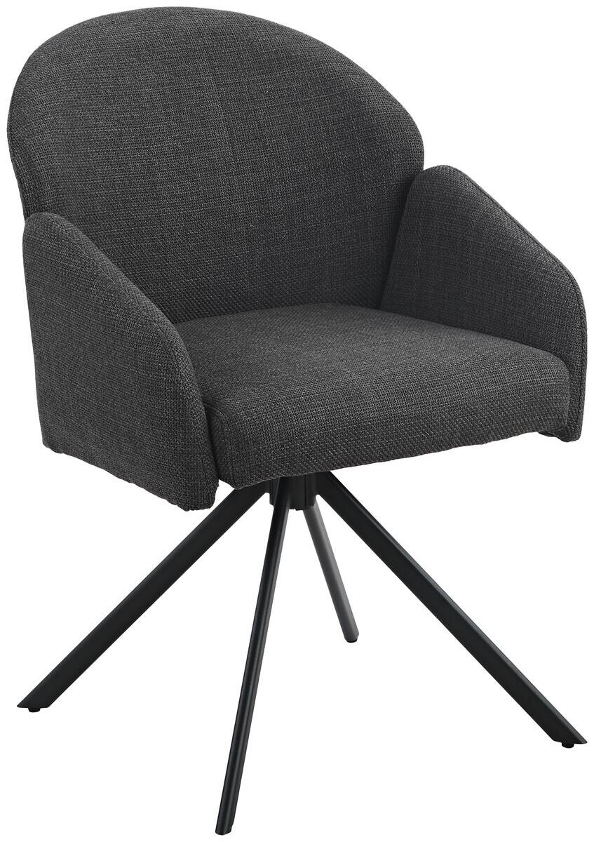 Drehstuhl Holly anthrazit Microfaser Webstoff B/H/T: ca. 57x84x61 cm