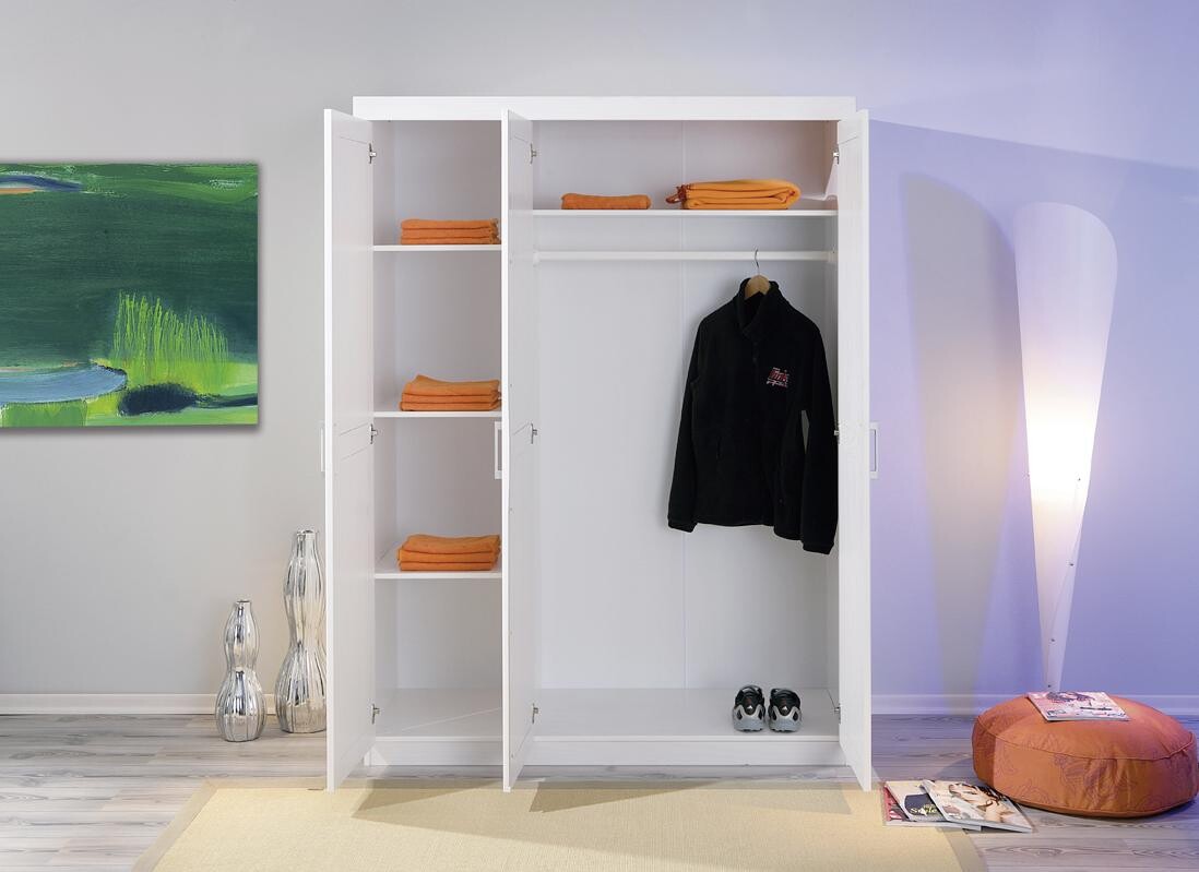 Kleiderschrank Magnus weiß B/H/T: ca. 140x190x55 cm