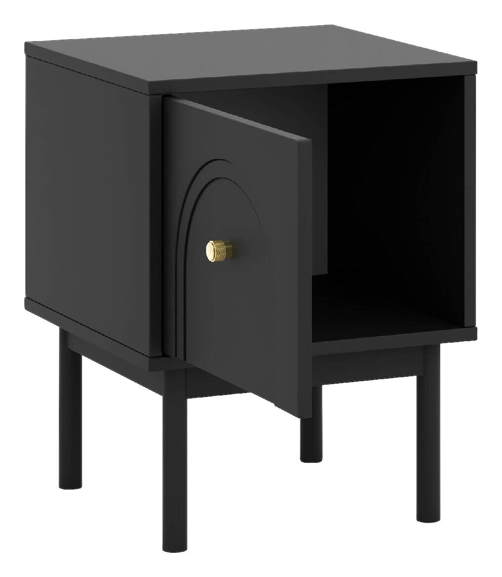 Nachtkonsole MAZOMA schwarz gold Optik B/H/T: ca. 41,5x53,5x39 cm