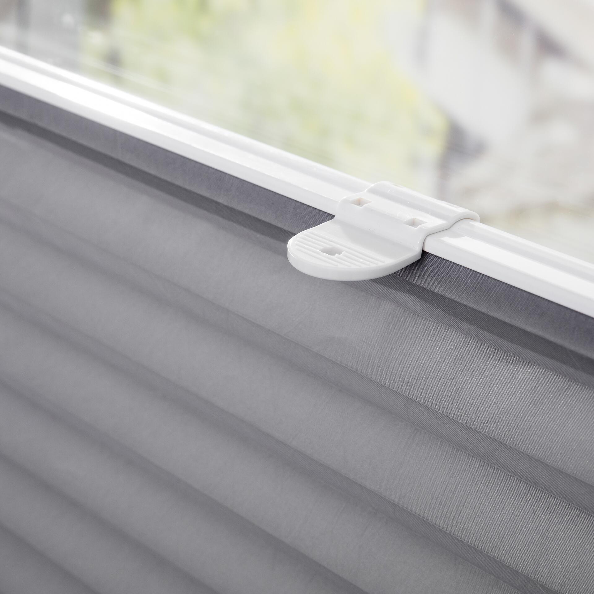 LICHTBLICK Spannplissee grau B/L: ca. 70x130 cm