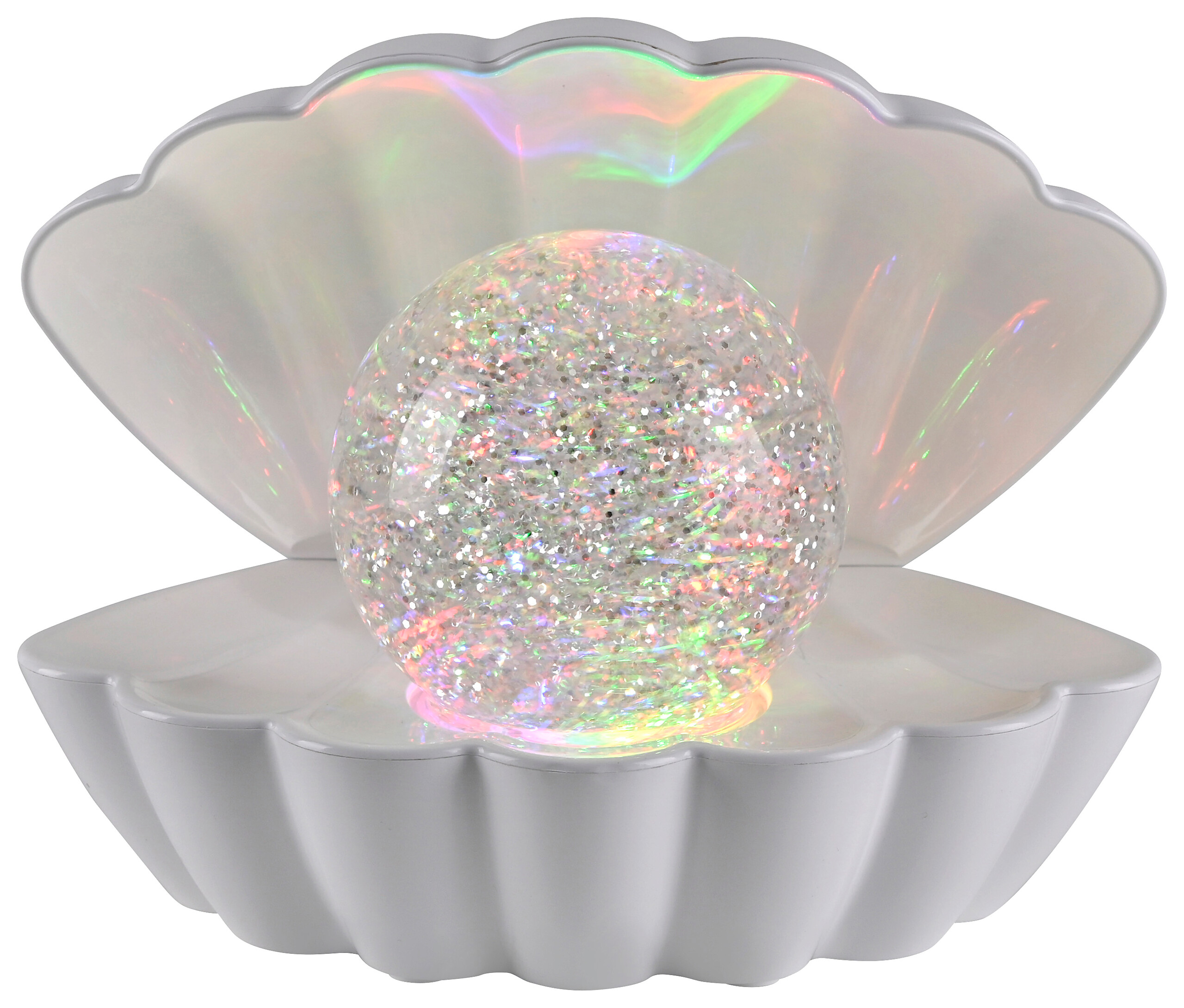 Just Light LED-Dekoleuchte Muschel weiß Kunststoff B/H/D: ca. 18x13x14,8 cm