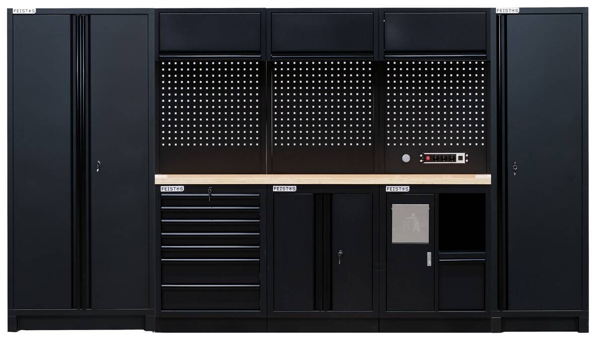 Werkstatteinrichtung EOS Blackline schwarz B/H/L: ca. 356x200x61 cm