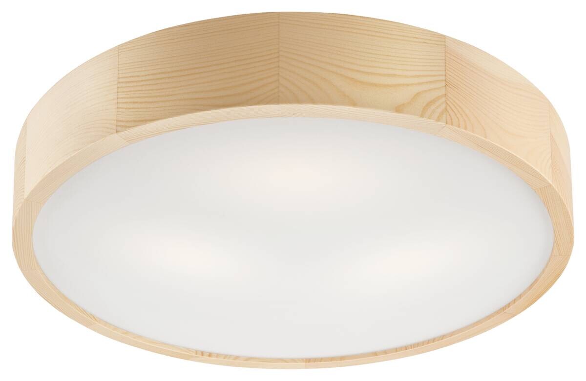 Lamkur Deckenleuchte Eveline kiefer Glas Holz H/L: ca. 8x47 cm E27 3 Brennstellen