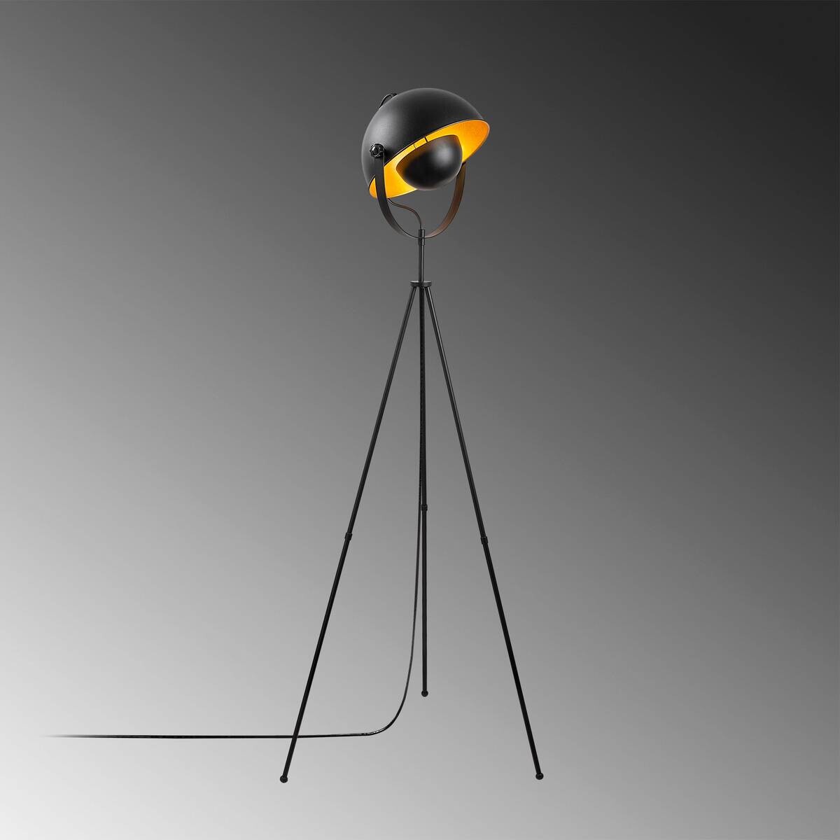 Opviq Stehleuchte gold schwarz B/H/T/L: ca. 45x160x45x62 cm E27 1 Brennstellen