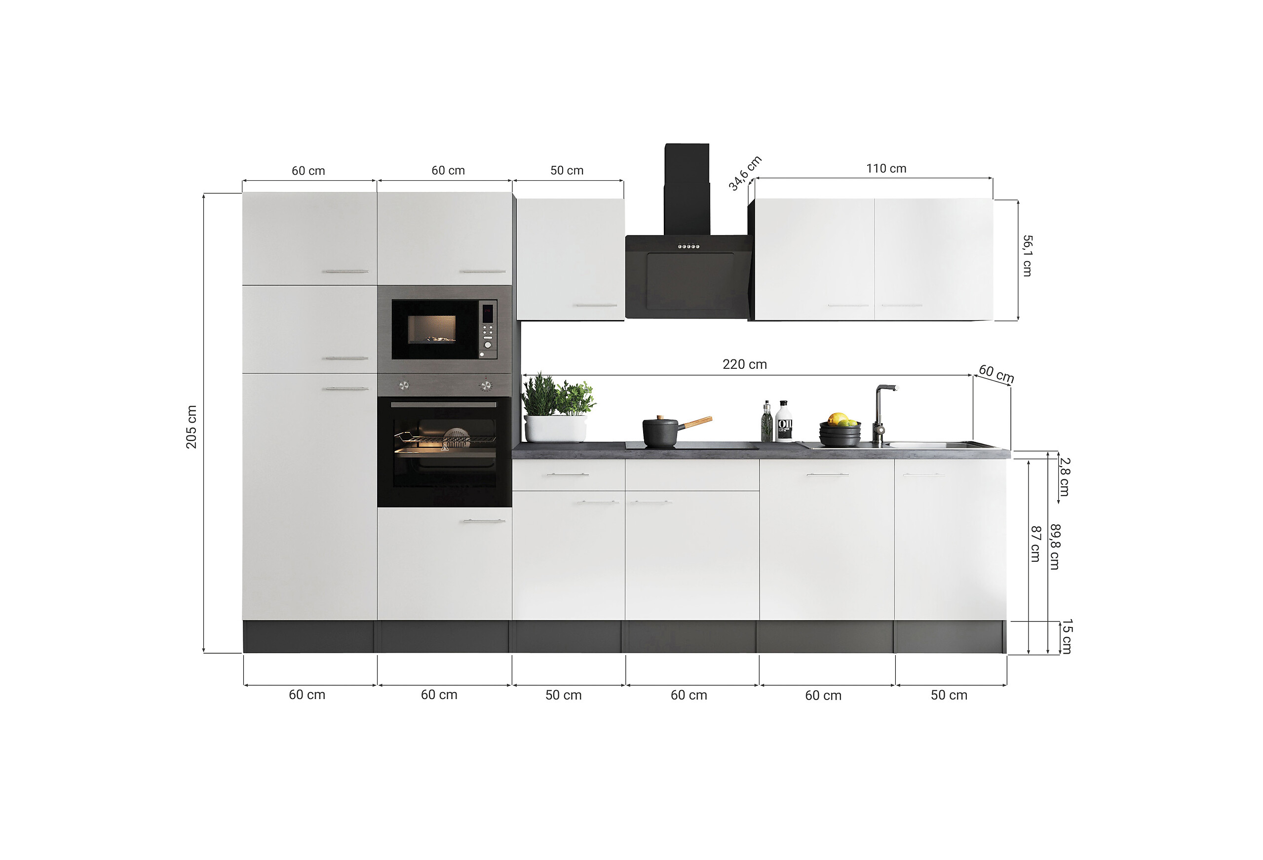 Küchenblock Oliver B/H/T: ca. 340x205x60 cm