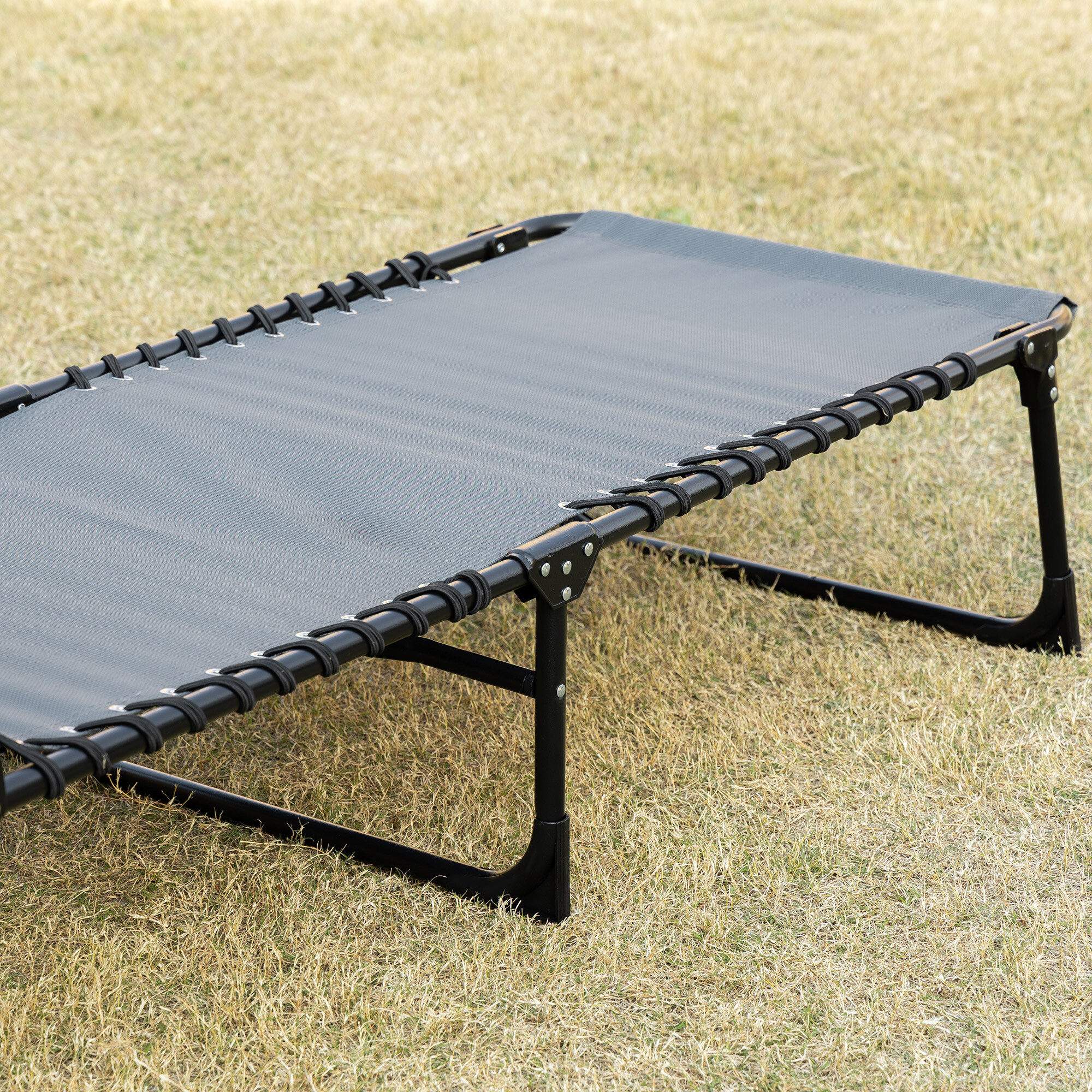 Outsunny Sonnenliege grau Stahl B/H/L: ca. 58x30x185 cm