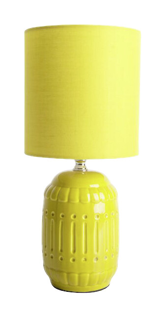 Näve Leuchten Keramik Tischleuchte NV3188315 gelb Keramik Metall Stoff H/D: ca. 30x14 cm E14 1 Brennstellen