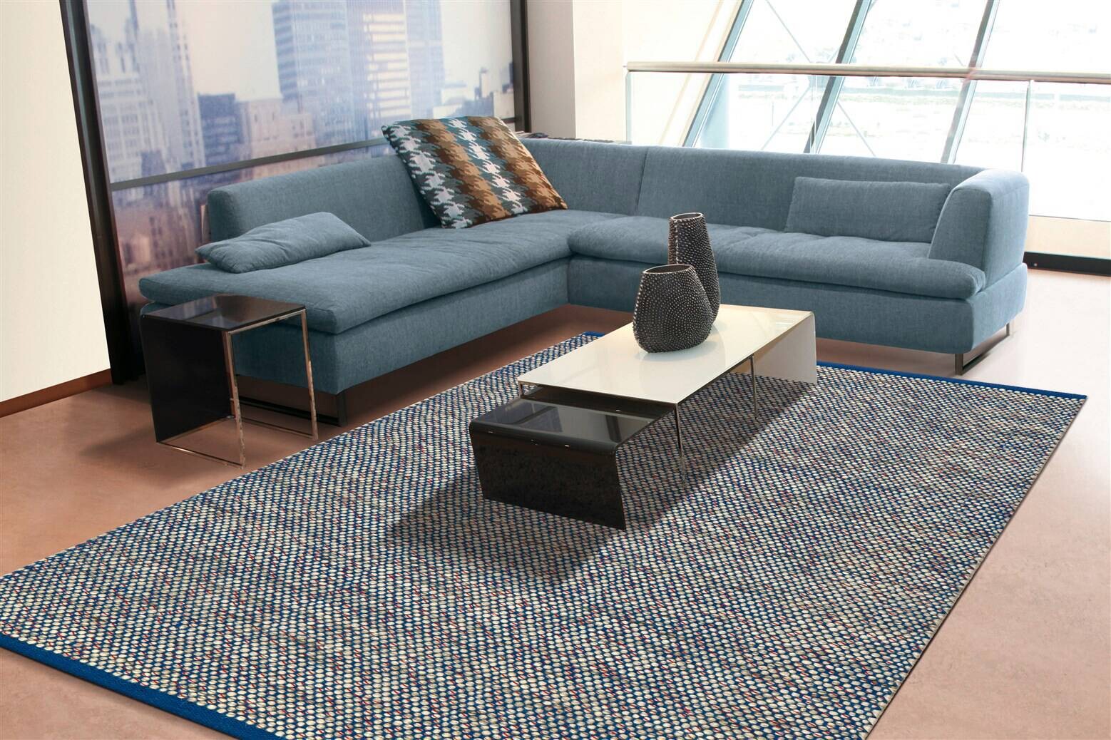 Arte Espina Flachgewebeteppich Tweed 8058 grau B/L: ca. 120x180 cm