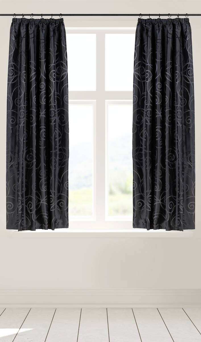 silver edition Dekovorhang Triest schwarz B/H: ca. 140x175 cm