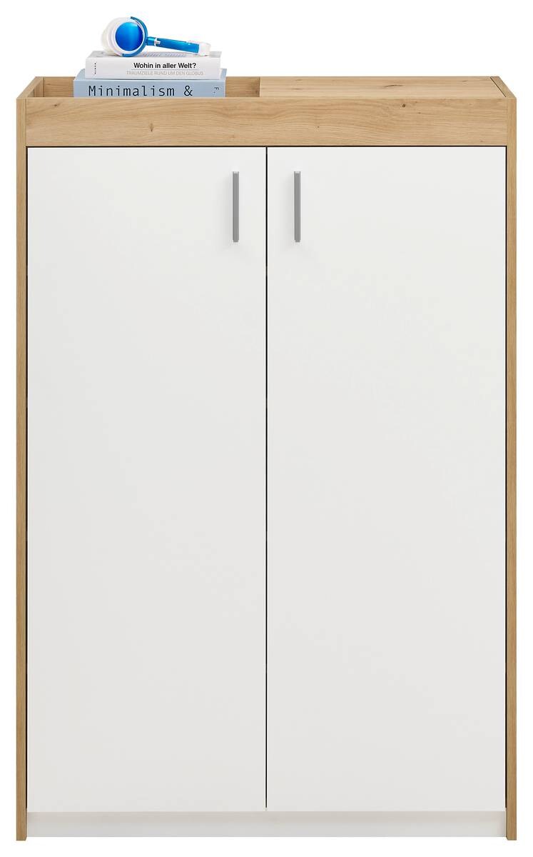 Schuhkommode Paris Eiche Sonoma Nachbildung weiß B/H/T: ca. 84x126x38 cm