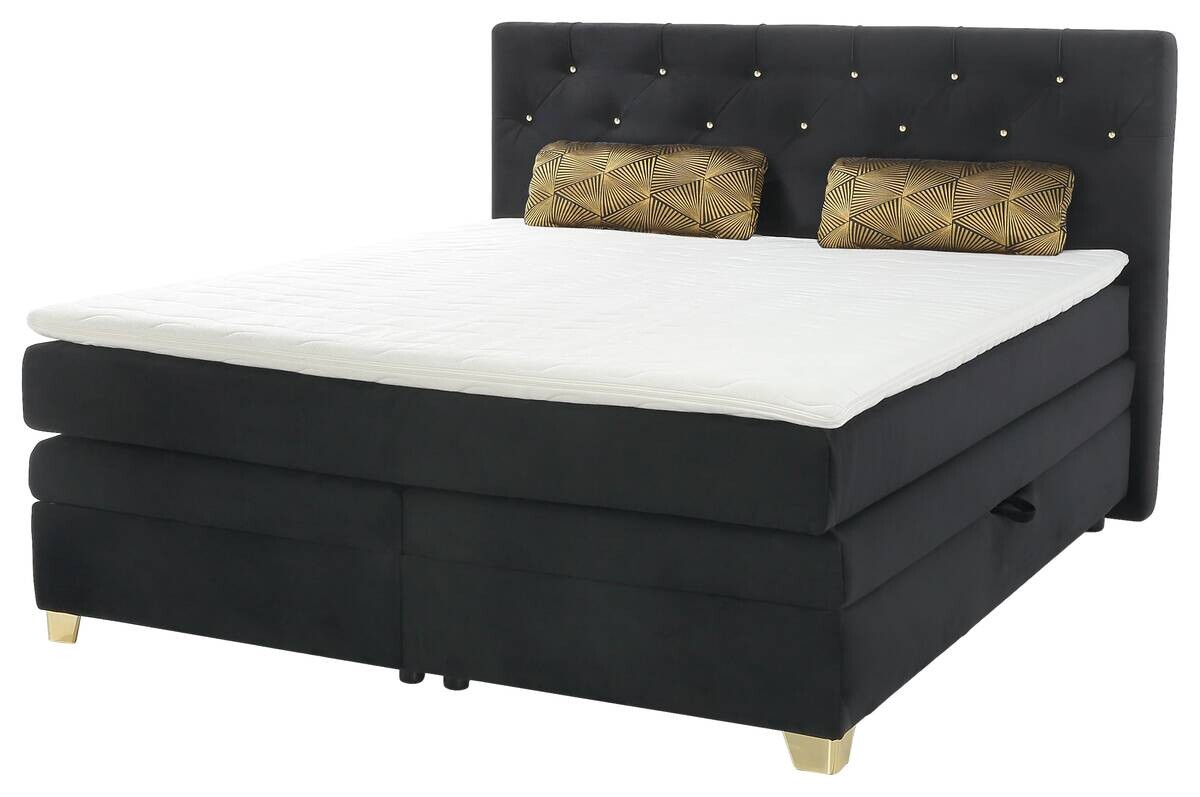 Boxspringbett  schwarz Liegefläche B/L: ca. 180x200 cm