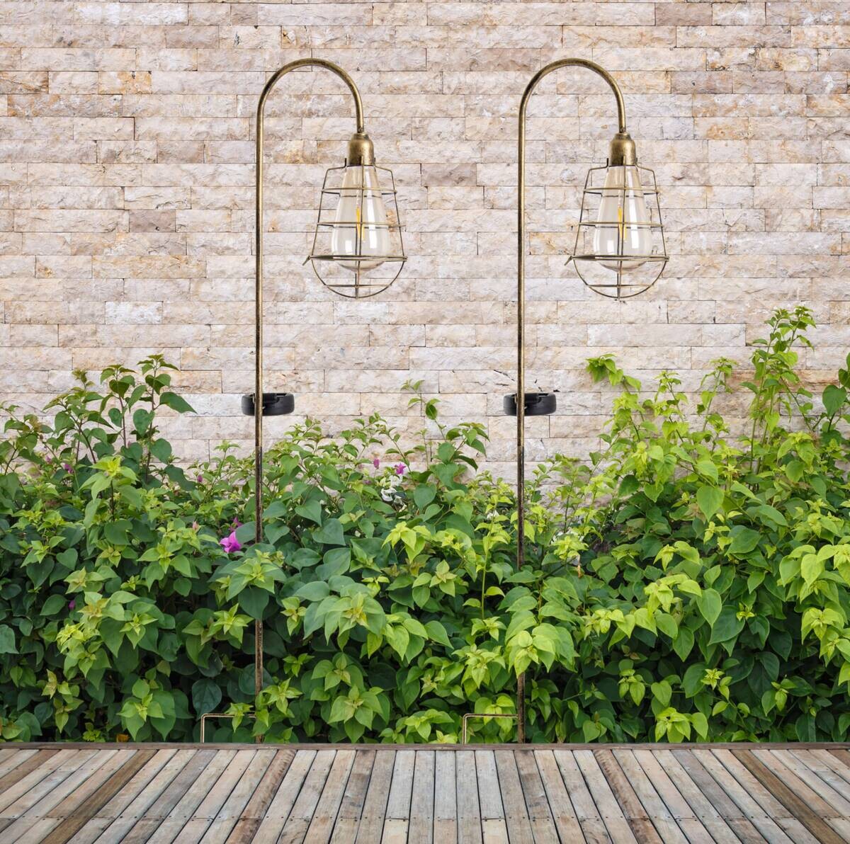 LED-Solarleuchte 4129502 messing Metall H: ca. 76,5 cm