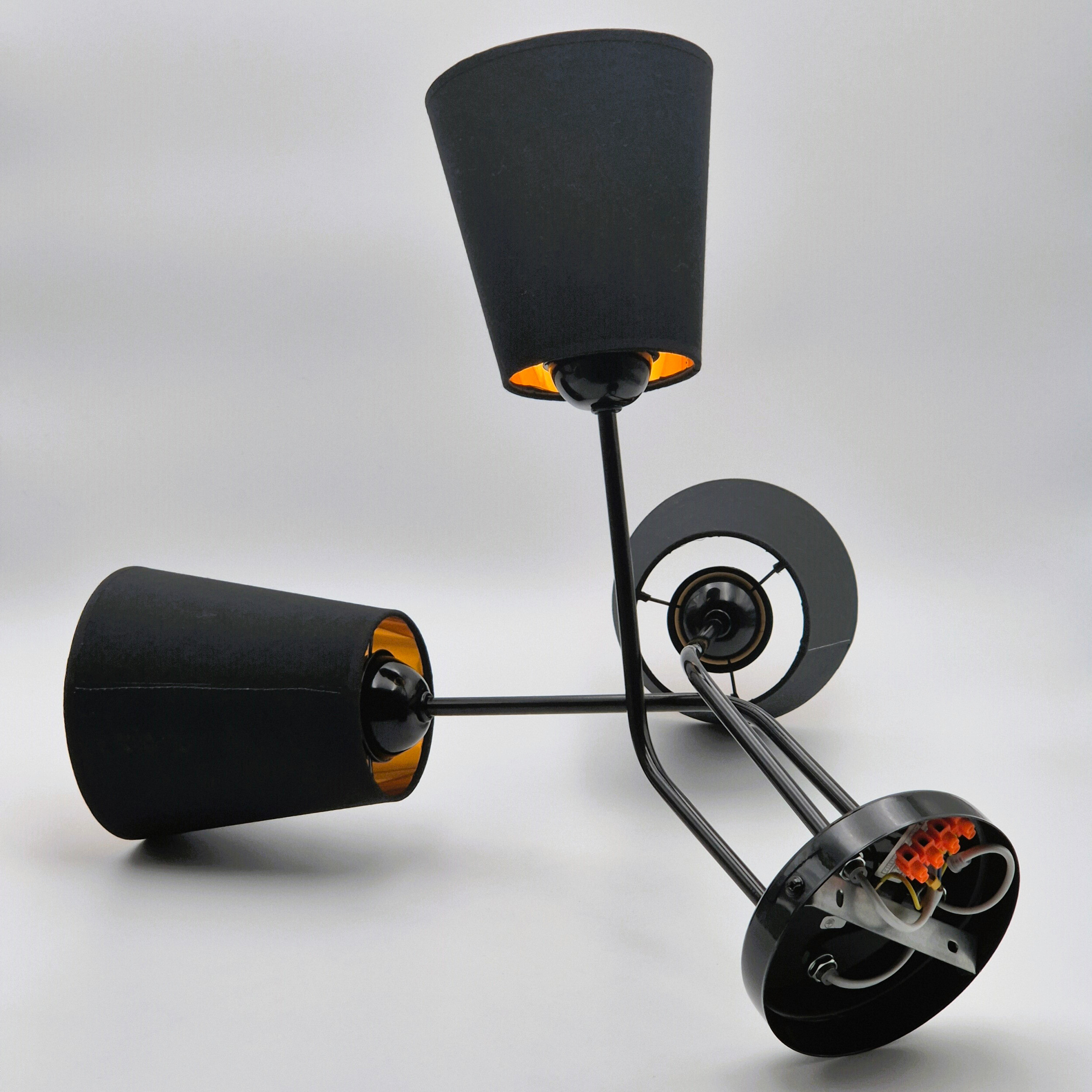 Lamkur Deckenleuchte schwarz Stahl B/H/L: ca. 55x45x55 cm E27 3 Brennstellen