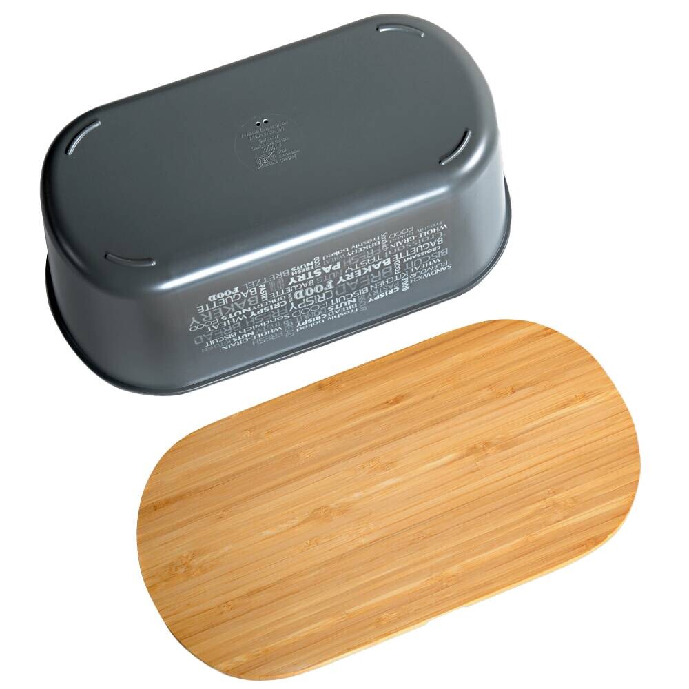 Kesper Brotbox grau Kunststoff B/H/L: ca. 20x14,5x34 cm