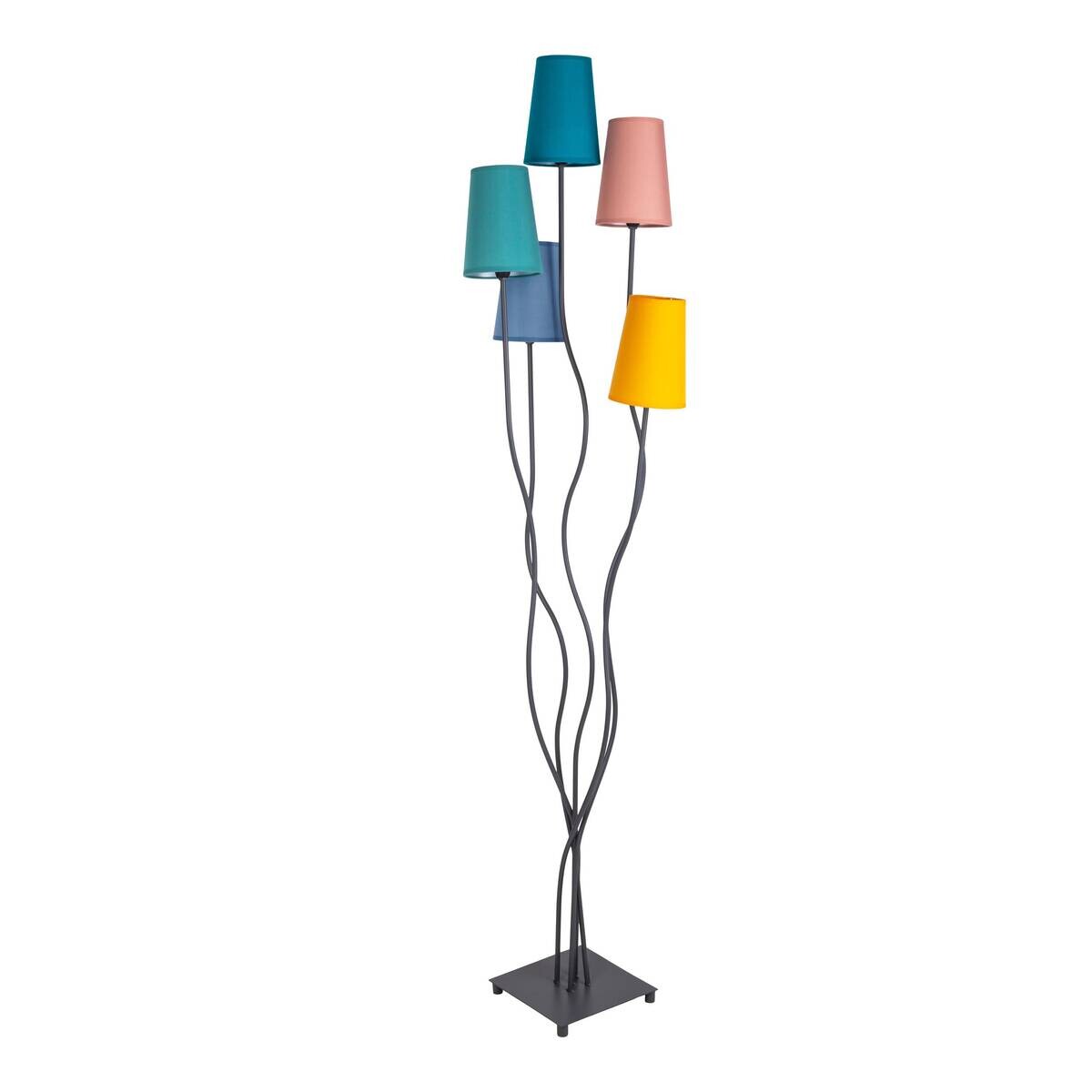 Näve Leuchten Stehleuchte 2074761 multicolor Metall Textil B/H/T: ca. 35x163x40 cm 5 Brennstellen