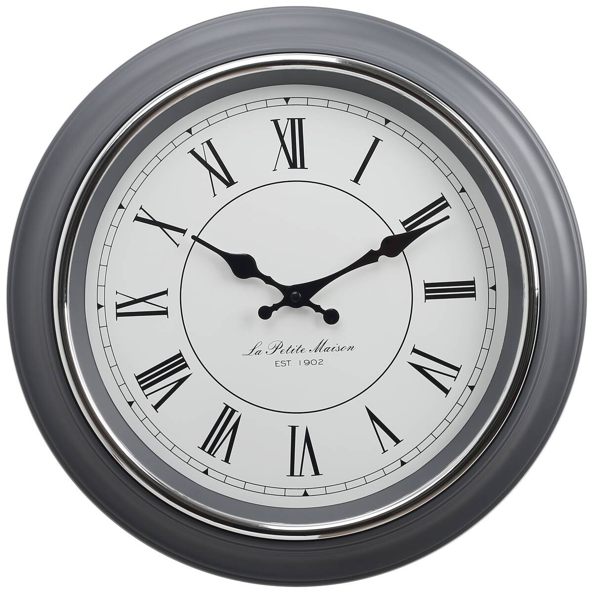 Mebus Wanduhr grau D: ca. 38 cm