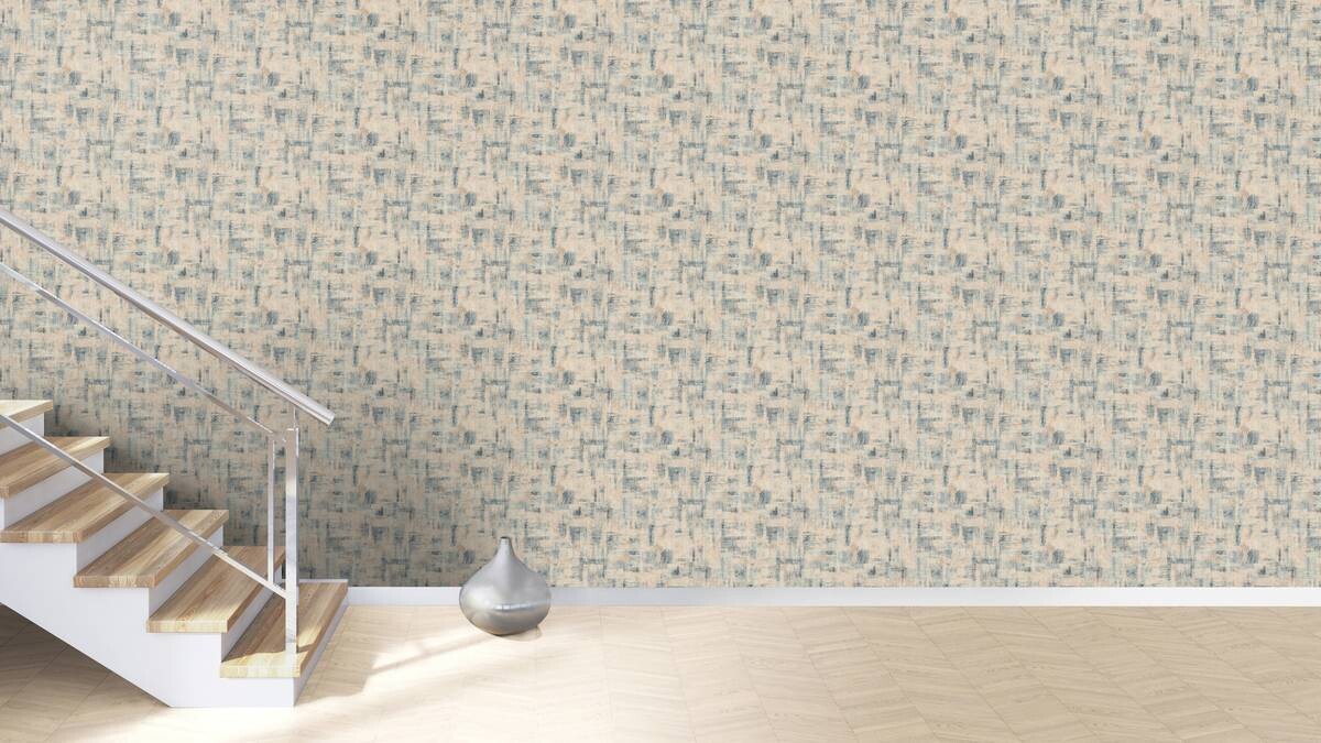 Rasch Vliestapete Struktur beige blau B/L: ca. 53x1005 cm