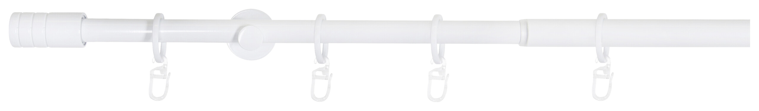 Gardinenstange weiß Aluminium ausziehbar von ca. 160 bis 280 cm 1.0 Läufe