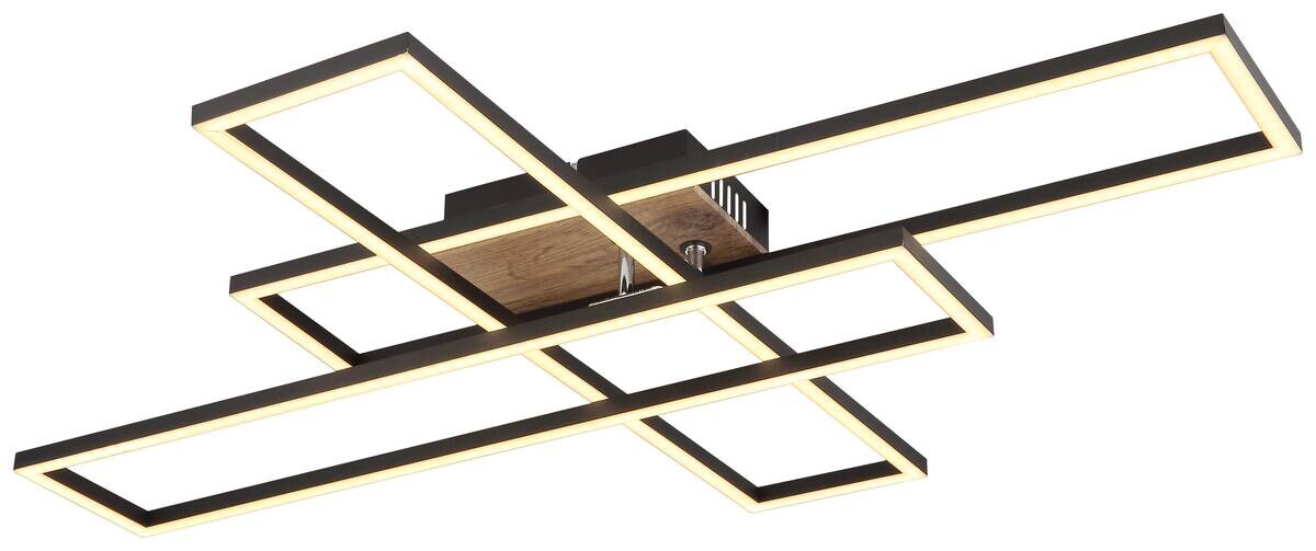 GLOBO Deckenleuchte mattschwarz Aluminium MDF Metall B/H/T/L: ca. 60x10x80x80 cm 1 Brennstellen