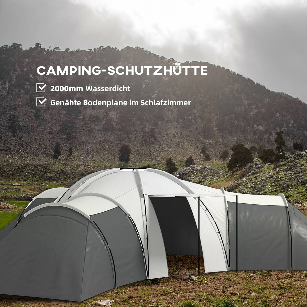 Outsunny Campingzelt B/H/L: ca. 615x225x615 cm