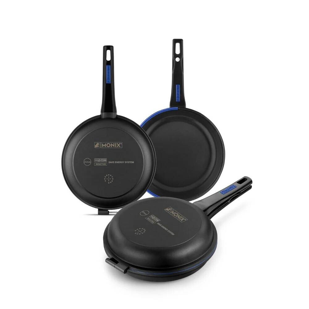 Monix Wendepfanne 2-teilig SOLID schwarz Aluguss D: ca. 24 cm