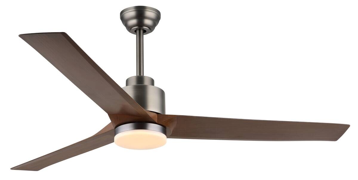 GLOBO LED-Deckenventilator dunkelbraun Opal grau Kunststoff Metall H/D: ca. 48x148 cm 1 Brennstellen