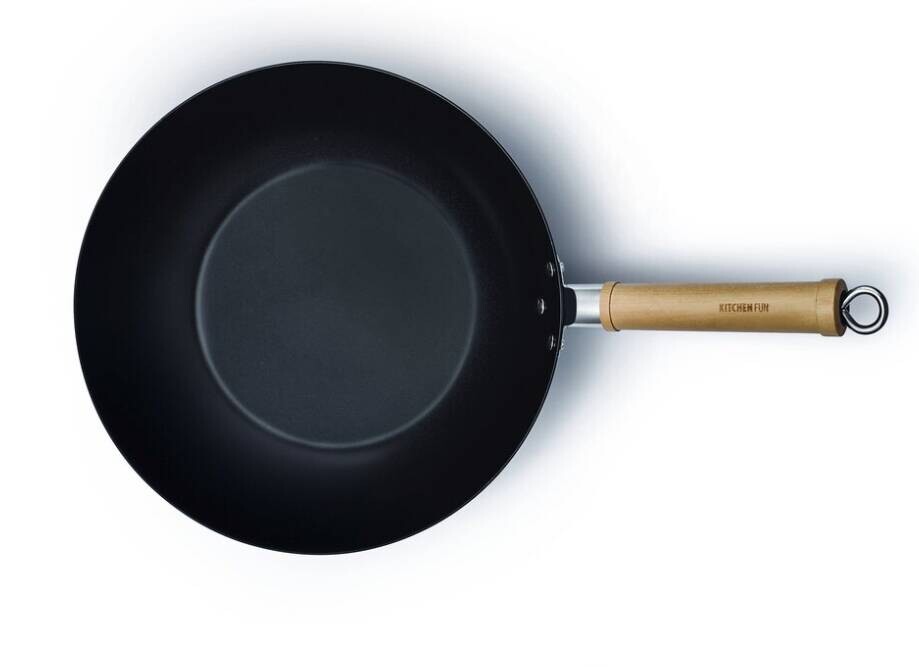 Kitchen Fun Wok-Pfanne schwarz Stahl