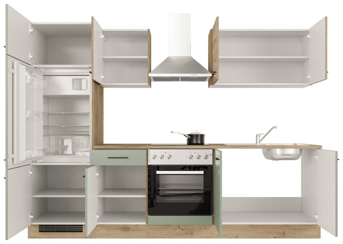 Küchenblock Cara grün matt B/H/T: ca. 270x200x60 cm