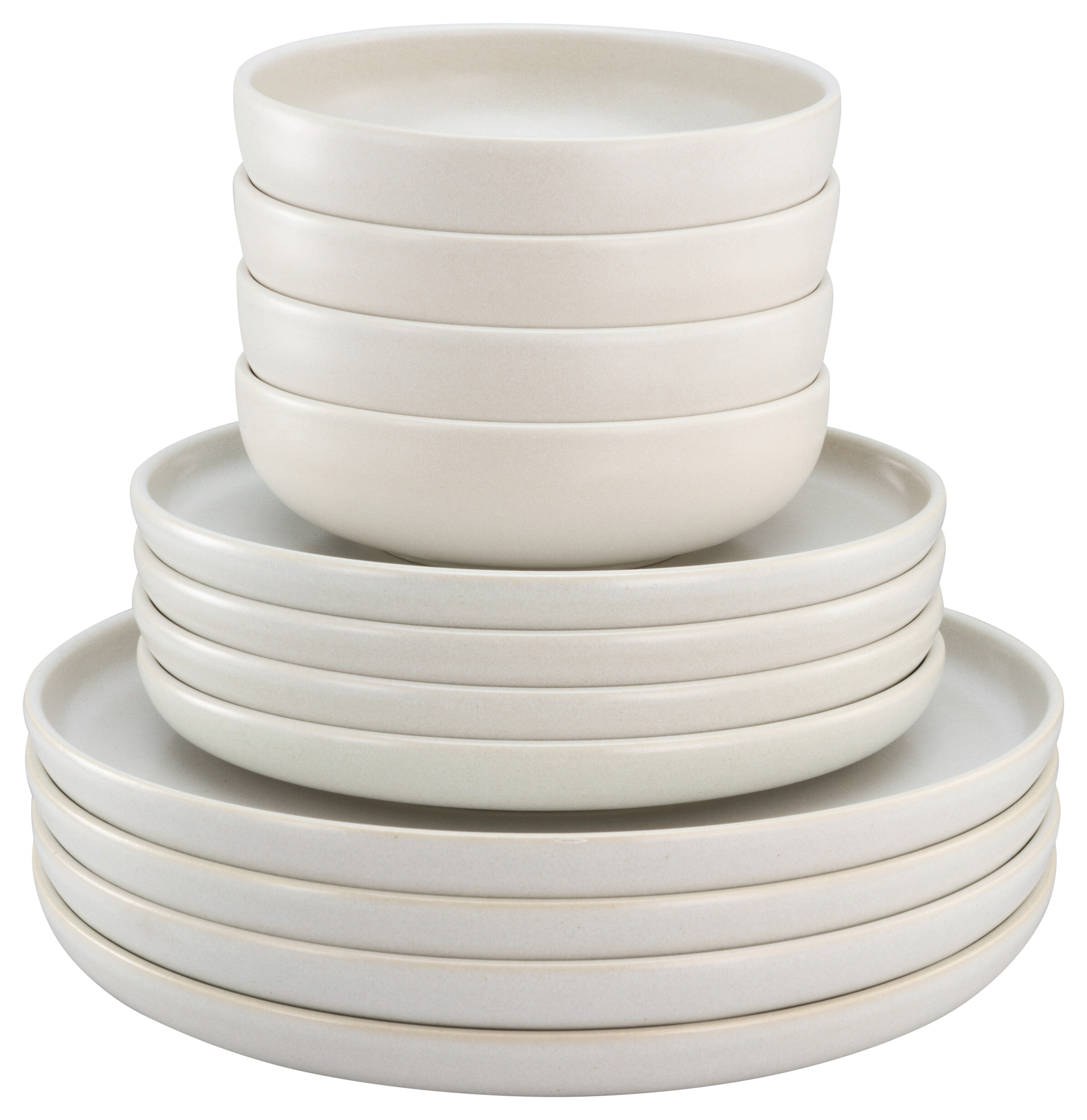 CreaTable Tafelservice Uno offwhite Steinzeug 12 tlg.