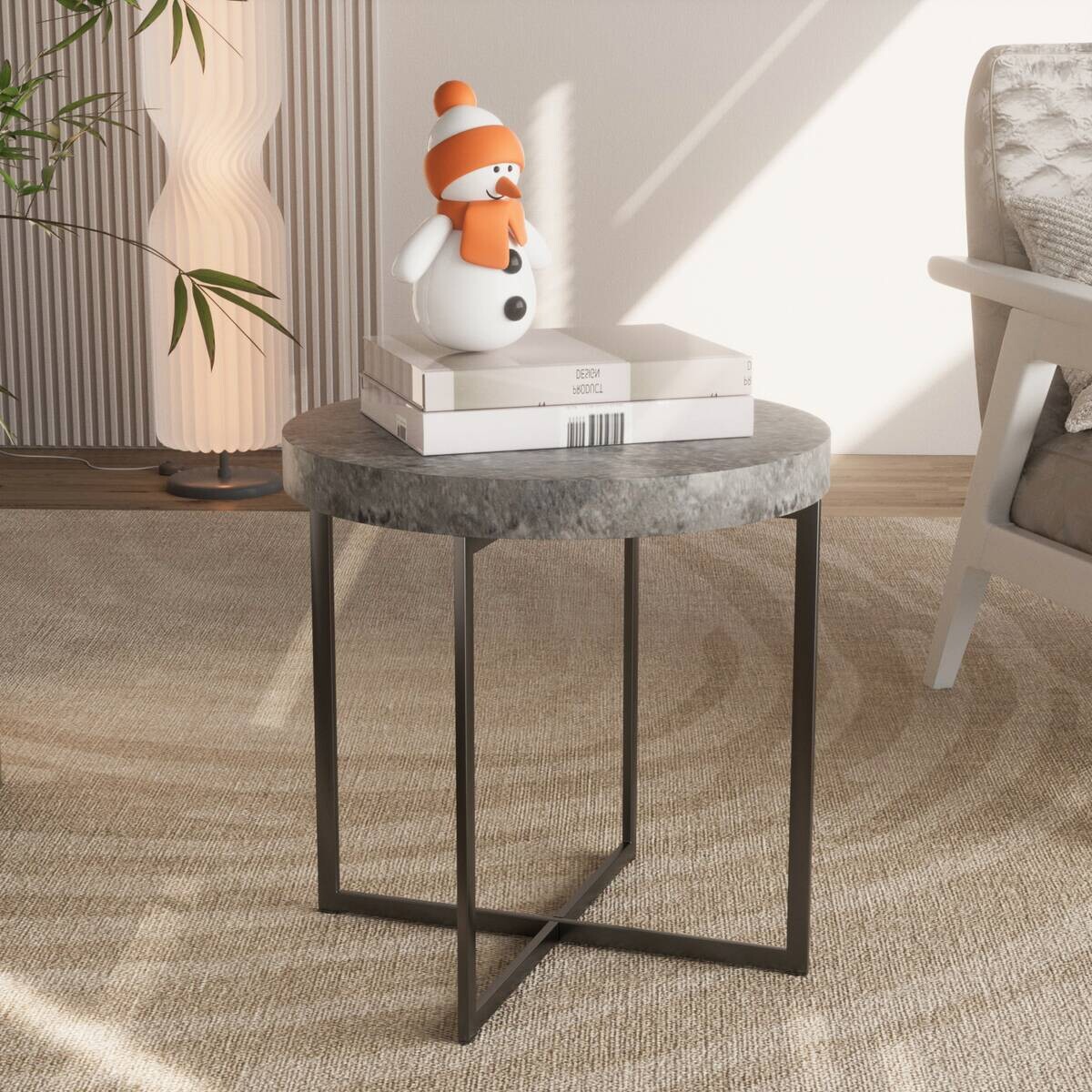 Beistelltisch Celina Beton Optik schwarz B/H/T: ca. 50x50x50 cm