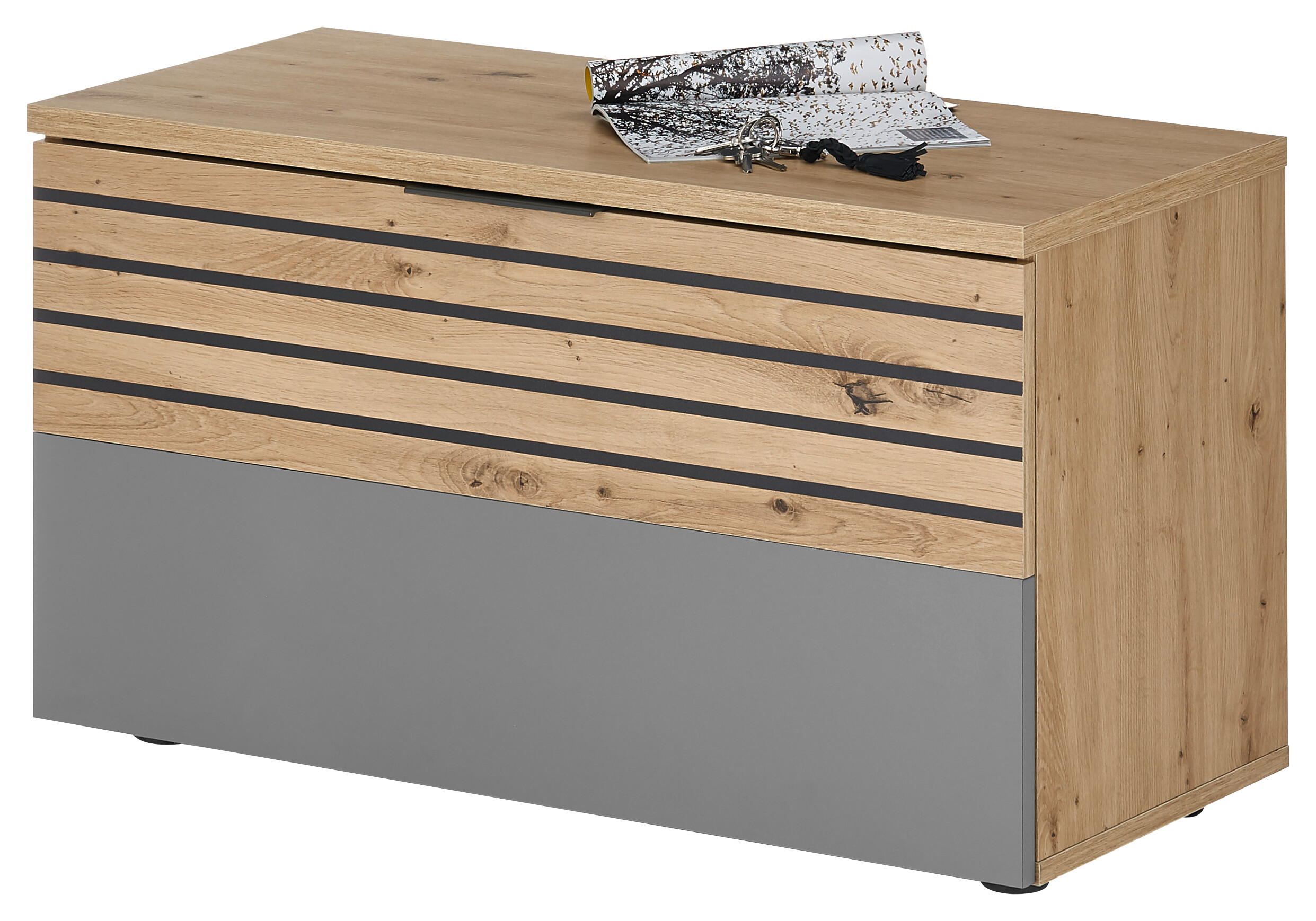 Sitzbank Milan Eiche Artisan Nachbildung grau B/H/T: ca. 85x48x38 cm Sitzbank Milan Eiche Artisan Nachbildung grau B/H/T: ca. 85x48x38 cm