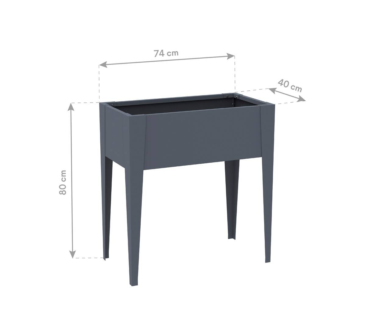 Westmann Hochbeet Vedura anthrazit Stahl B/H/L: ca. 74x80x40 cm