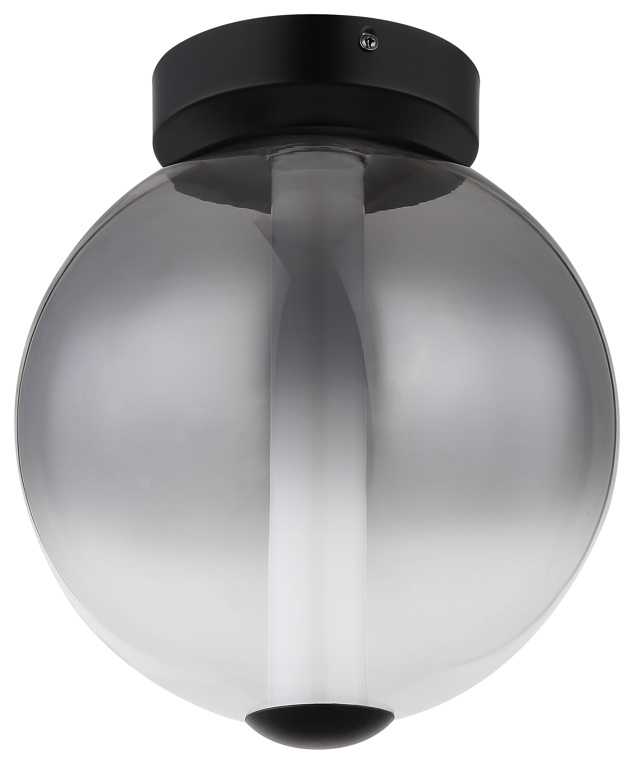 GLOBO Deckenleuchte mattschwarz Rauch Metall Glas H/D: ca. 28,5x25 cm 1 Brennstellen