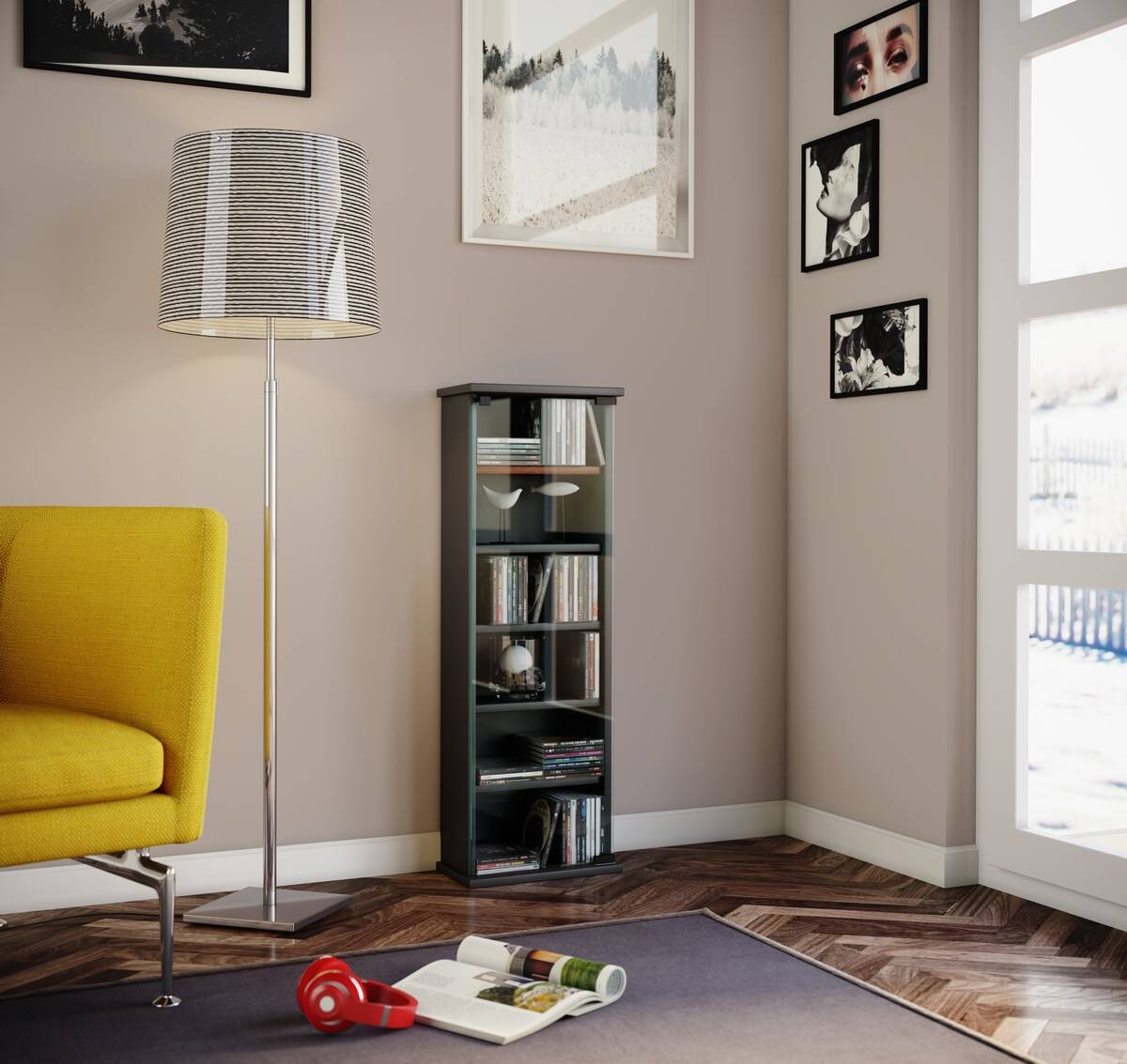 Regal Vetro schwarz Holzwerkstoff B/H/T: ca. 31x91,5x18 cm