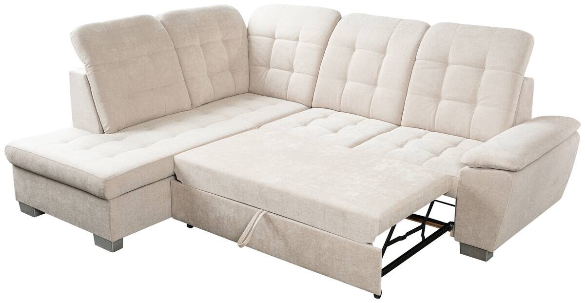 Ecksofa mit Bettfunktion und Bettkasten pearl Microfaser B/H/T: ca. 260x107x214 cm Ecksofa mit Bettfunktion und Bettkasten pearl Microfaser B/H/T: ca. 260x107x214 cm